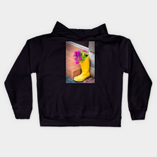 Flowers in the boot Kids Hoodie